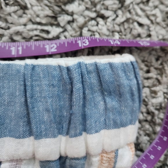 Marissa Olivia Linen Blend Maxi Long Skirt Striped Pockets MCM Vibe Sz M - Picture 13 of 14